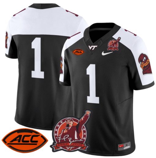 The Team Jersey #1 Virginia Tech Hokies Coach Frank Beamer Stitched Football