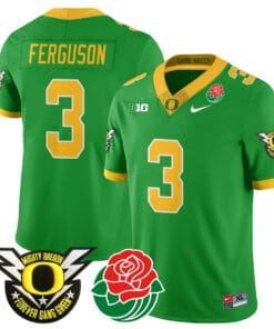 Alternative view of Terrance Ferguson Jersey #3 Oregon Ducks 2024 Mighty Rose Bowl Patch Stitched Football