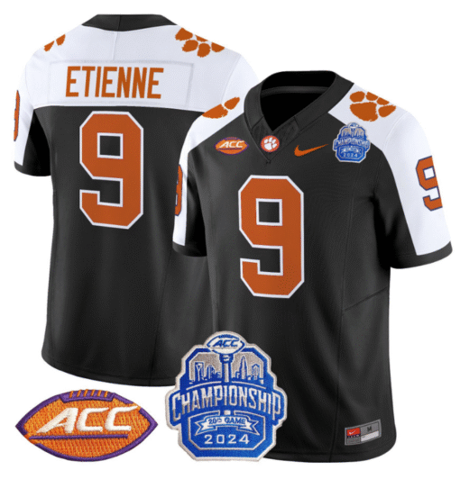 Travis Etienne Jersey #9 Clemson Tigers 2024 ACC Championship Patch Stitched Football