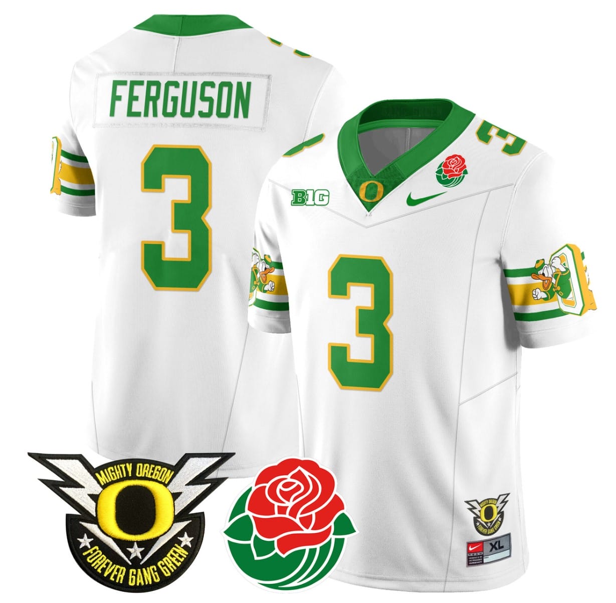Terrance Ferguson Jersey #3 Oregon Ducks 2024 Mighty Rose Bowl Patch Stitched Football 7 Terrance Ferguson Jersey #3 Oregon Ducks 2024 Mighty Rose Bowl Patch Stitched Football - Image 7