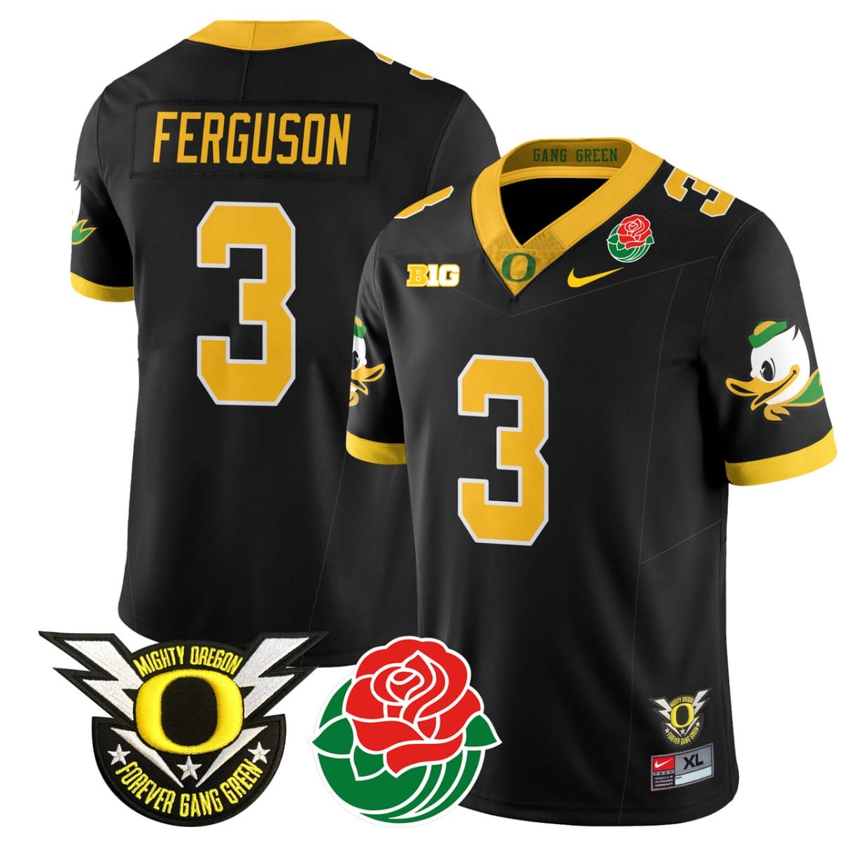 Terrance Ferguson Jersey #3 Oregon Ducks 2024 Mighty Rose Bowl Patch Stitched Football 5 Terrance Ferguson Jersey #3 Oregon Ducks 2024 Mighty Rose Bowl Patch Stitched Football - Image 5