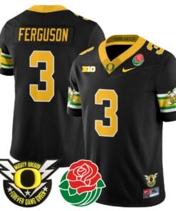 Terrance Ferguson Jersey #3 Oregon Ducks 2024 Mighty Rose Bowl Patch Stitched Football 20 TP1KB17