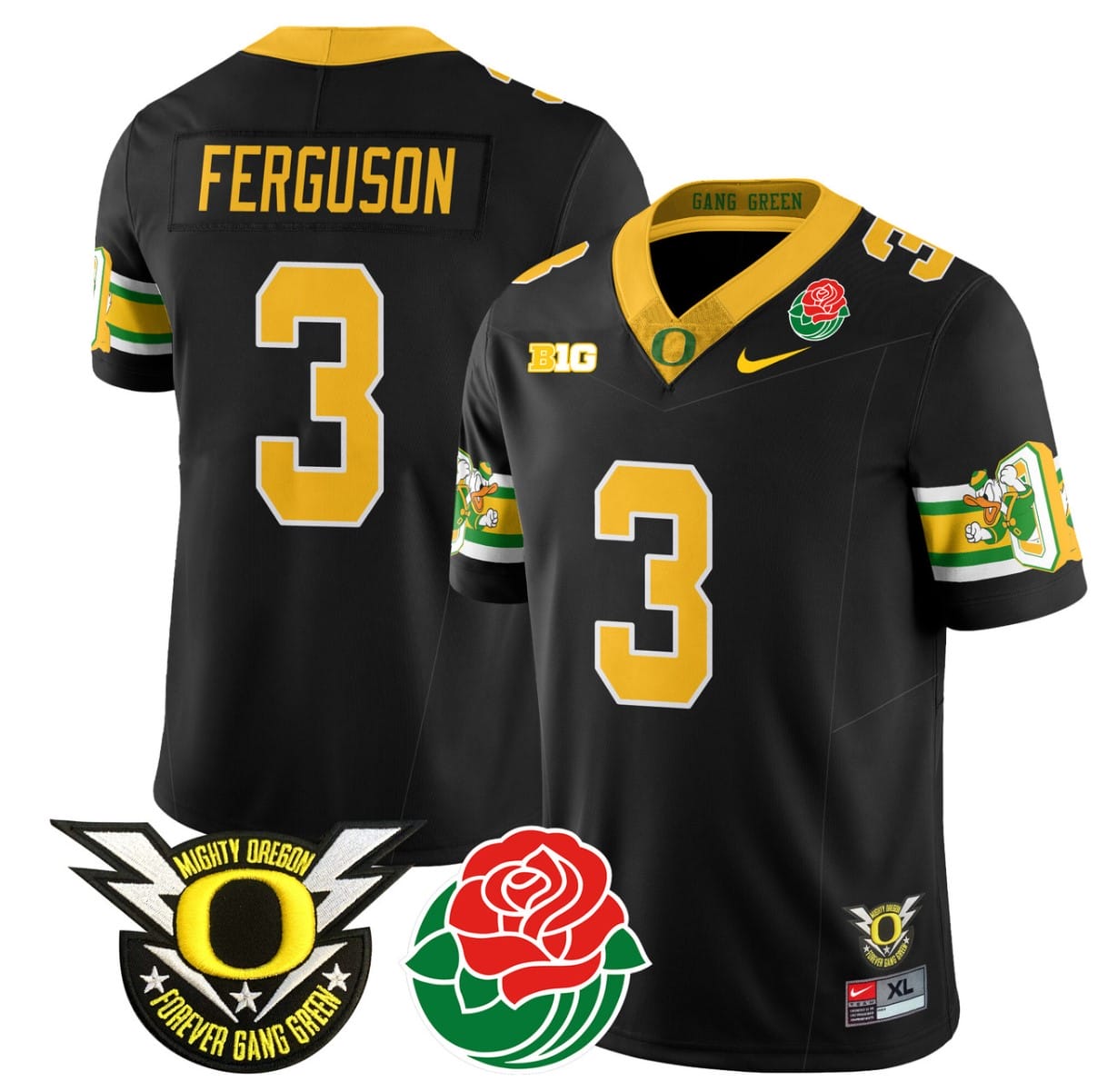 Terrance Ferguson Jersey #3 Oregon Ducks 2024 Mighty Rose Bowl Patch Stitched Football 9 Terrance Ferguson Jersey #3 Oregon Ducks 2024 Mighty Rose Bowl Patch Stitched Football - Image 9