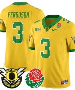 Terrance Ferguson Jersey #3 Oregon Ducks 2024 Mighty Rose Bowl Patch Stitched Football 21 TP6FIID
