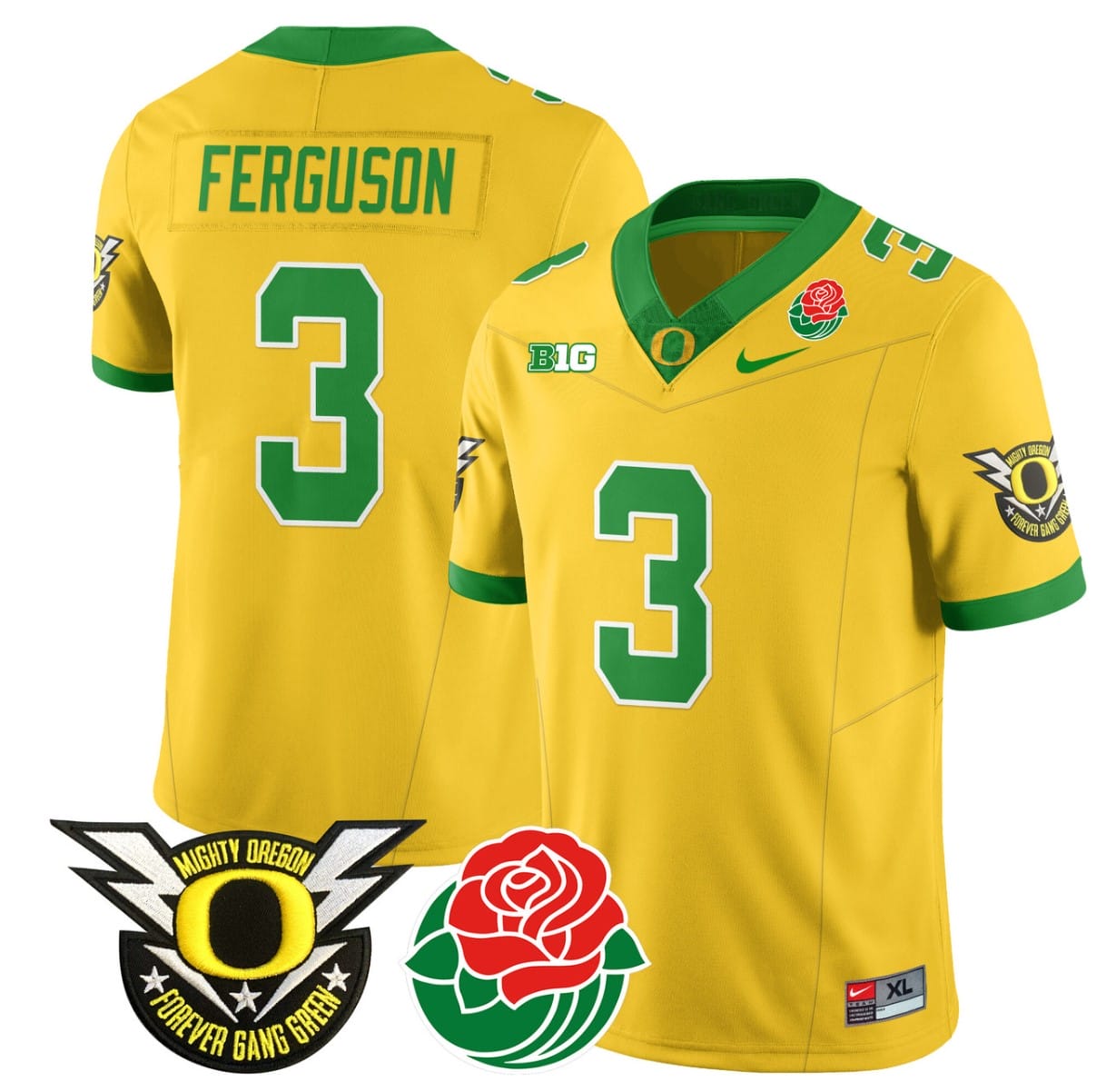 Terrance Ferguson Jersey #3 Oregon Ducks 2024 Mighty Rose Bowl Patch Stitched Football 10 Terrance Ferguson Jersey #3 Oregon Ducks 2024 Mighty Rose Bowl Patch Stitched Football - Image 10