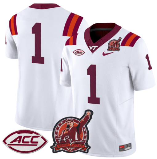 The Team Jersey #1 Virginia Tech Hokies Coach Frank Beamer Stitched Football - Image 2
