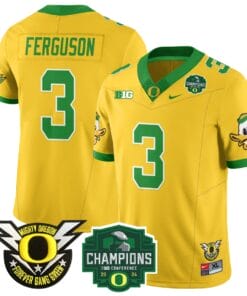 Alternative view of Terrance Ferguson Jersey #3 Oregon Ducks 2024 Big Ten Champions Stitched Football