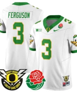 Terrance Ferguson Jersey #3 Oregon Ducks 2024 Mighty Rose Bowl Patch Stitched Football 14 TRFMQH2