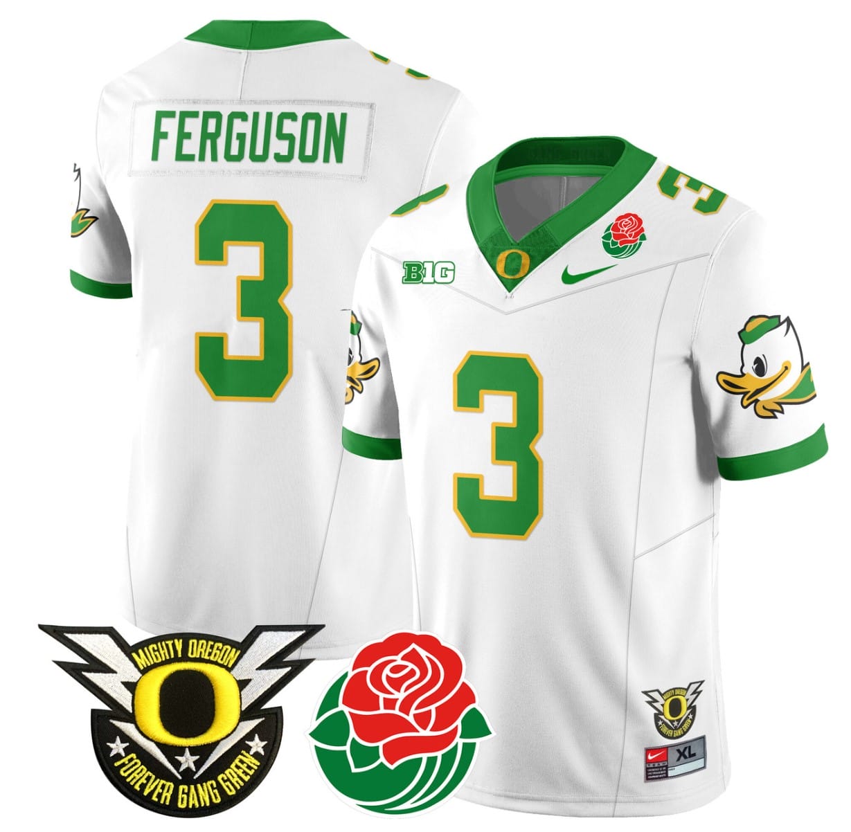 Terrance Ferguson Jersey #3 Oregon Ducks 2024 Mighty Rose Bowl Patch Stitched Football 3 Terrance Ferguson Jersey #3 Oregon Ducks 2024 Mighty Rose Bowl Patch Stitched Football - Image 3