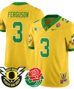 Terrance Ferguson Jersey #3 Oregon Ducks 2024 Mighty Rose Bowl Patch Stitched Football 23 TS1LMA7