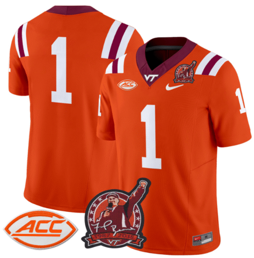 The Team Jersey #1 Virginia Tech Hokies Coach Frank Beamer Stitched Football - Image 3