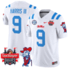 Tre Harris Jersey #9 Ole Miss Rebels 2025 Gator Bowl Patch Stitched Football