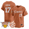 Teagan Kavan Jersey #17 Texas Longhorns 2025 National Champions Stitched Baseball