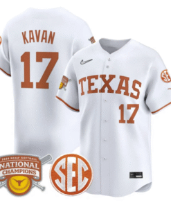 Alternative view of Teagan Kavan Jersey #17 Texas Longhorns 2025 National Champions Stitched Baseball