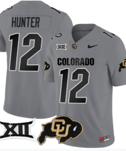 Travis Hunter Jersey 12 Colorado Buffaloes College Football Gray Home Alternative