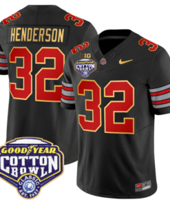 Treveyon Henderson Jersey #32 Ohio State 'Heritage Stripe' Cotton Bowl Stitched Football