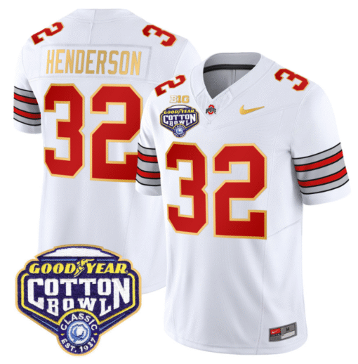 Treveyon Henderson Jersey #32 Ohio State 'Heritage Stripe' Cotton Bowl Stitched Football - Image 2