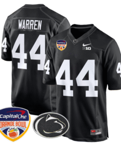 Tyler Warren Jersey 44 Custom Penn State Orange Bowl Patch Black