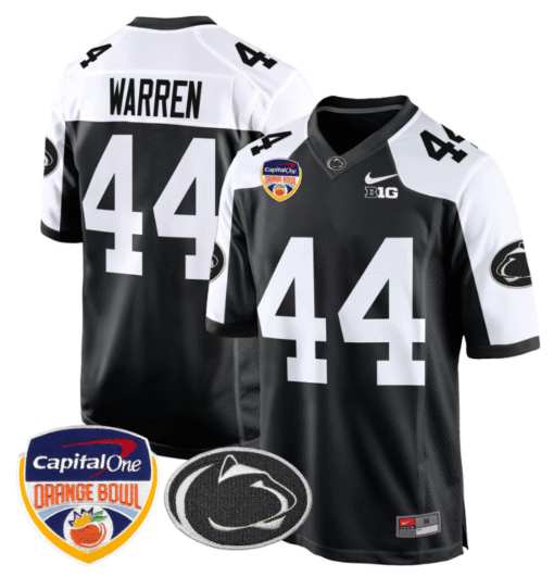 Tyler Warren Jersey #44 Custom Penn State Orange Bowl Patch Stitched Football