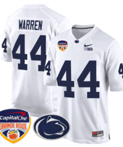 Tyler Warren Jersey 44 Custom Penn State Orange Bowl Patch White