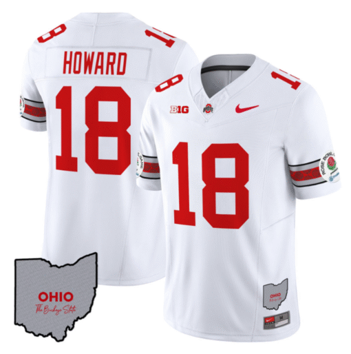 Will Howard Jersey #18 Ohio State Rose Bowl Patch Stitched Football - Image 2