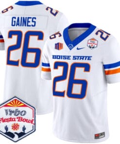Alternative view of Sire Gaines Jersey #26 Boise State Broncos 2025 Fiesta Bowl Patch Vapor Stitched Football