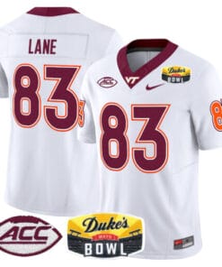 Alternative view of Jaylin Lane Jersey #83 Virginia Tech Hokies 2025 Duke’s Mayo Bowl Patch Stitched Football