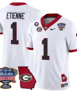 Alternative view of Trevor Etienne Jersey #1 Georgia Bulldogs 2025 Sugar Bowl Patch Vapor Alternate Stitched Football