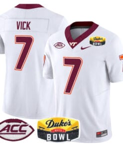 Alternative view of Michael Vick Jersey #7 Virginia Tech Hokies 2025 Duke’s Mayo Bowl Patch Stitched Football