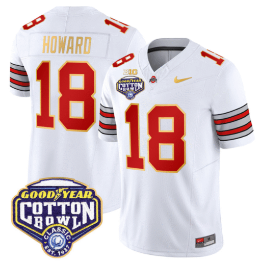 Will Howard Jersey #18 Ohio State 'Heritage Stripe' Cotton Bowl Stitched Football - Image 2