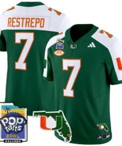 Xavier Restrepo Jersey #7 Miami Hurricanes 2025 PopTarts Bowl Patch Stitched Football 11 XG5LEPS