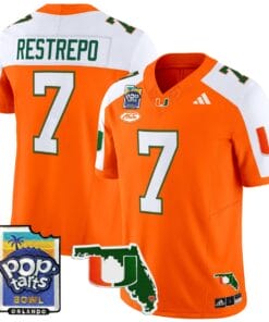 Xavier Restrepo Jersey #7 Miami Hurricanes 2025 PopTarts Bowl Patch Stitched Football 9 XOA02ZP