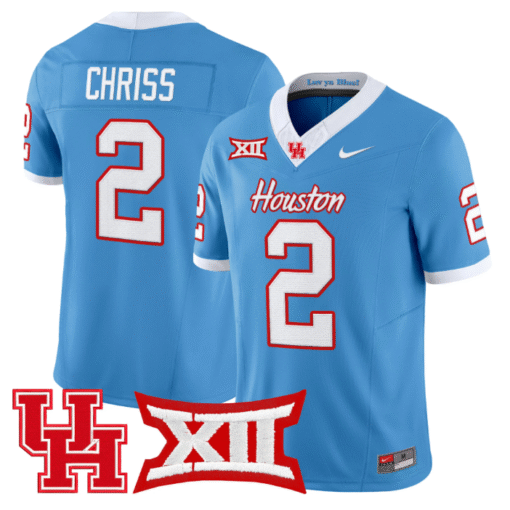 Zeon Chriss Jersey #2 Houston Cougars 2025 Vapor Limited Stitched Football