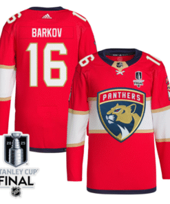 Aleksander Barkov 16 Florida Panthers 2025 STANLEY CUP Final Patch Home Men Jersey Red