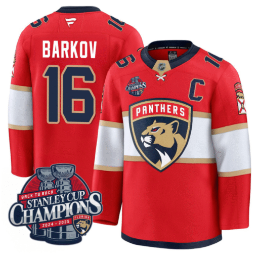Aleksander Barkov Jersey 16 Florida Panthers 2025 Stanley Cup Back To Back Stitched Hockey - Image 3
