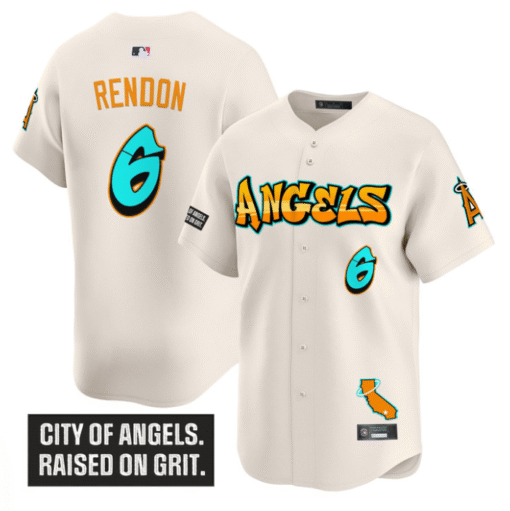 Anthony Rendon Jersey #6 Los Angeles Angels Graffiti Halo Drop Stitched Baseball - Image 4