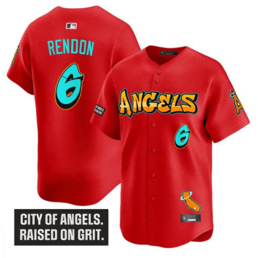 Anthony Rendon Jersey #6 Los Angeles Angels Graffiti Halo Drop Stitched Baseball - Image 3
