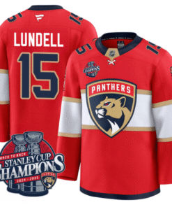 Anton Lundell Jersey 15 Florida Panthers 2025 Stanley Cup Back To Back Red