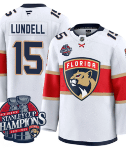 Anton Lundell Jersey 15 Florida Panthers 2025 Stanley Cup Back To Back White