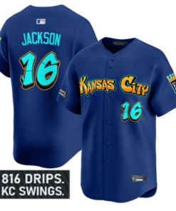 Bo Jackson Jersey 16 Kansas City Royals Graffiti Crown Drop Stitched Royal