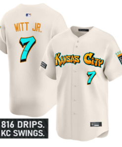 Bobby Witt Jr Jersey 7 Kansas City Royals Graffiti Crown Drop Stitched Cream