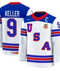 Alternative view of Clayton Keller Jersey #9 USA Hockey 2025 Premium Stitched Hockey