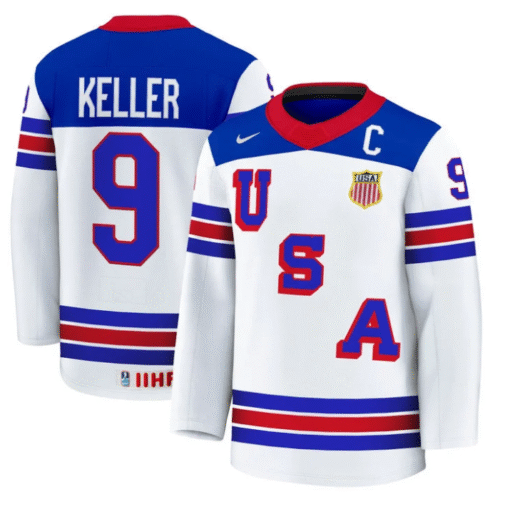 Clayton Keller Jersey #9 USA Hockey 2025 Premium Stitched Hockey - Image 2