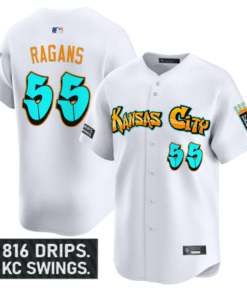 Alternative view of Cole Ragans Jersey #55 Kansas City Royals Graffiti Crown Drop Stitched Baseball