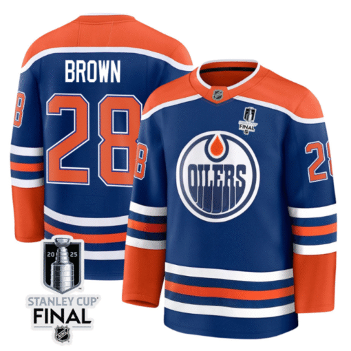 Connor Brown Jersey 28 Edmonton Oilers 2025 Stanley Cup Final Home Breakaway Stitched Hockey - Image 2