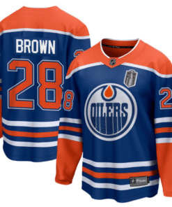 Connor Brown Jersey 28 Edmonton Oilers 2025 Stanley Cup Final Home Breakaway Stitched Hockey