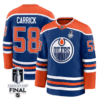Connor Carrick 58 Edmonton Oilers 2025 STANLEY CUP Final Patch Home Men Jersey Royal