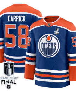 Connor Carrick 58 Edmonton Oilers 2025 STANLEY CUP Final Patch Home Men Jersey Royal