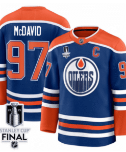 Alternative view of Connor McDavid Jersey 97 Edmonton Oilers 2025 Stanley Cup Final Home Breakaway Stitched Hockey