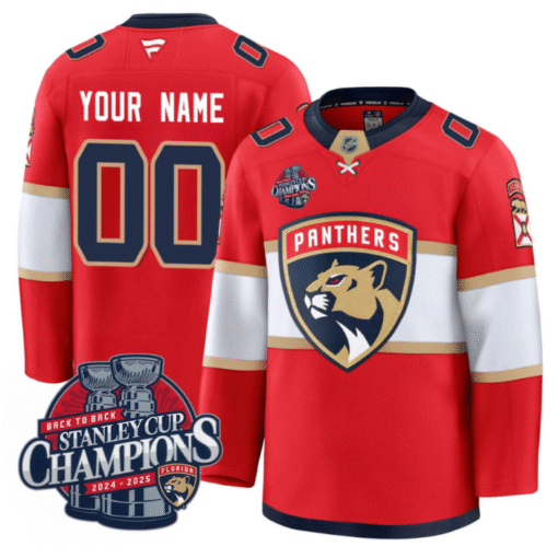 Custom Florida Panthers Jersey 2025 Stanley Cup Back To Back Champions Stitched Hockey - Image 3